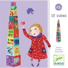   Toronyépítő kocka - természet, állat -  10 nature & animal blocks - Djeco