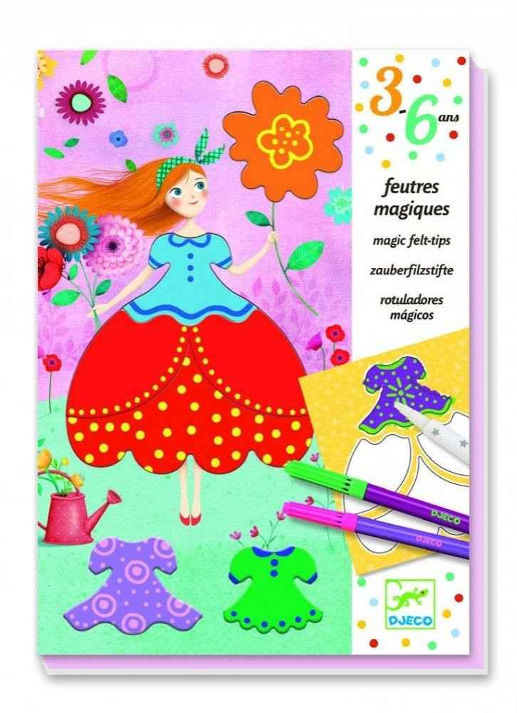 Öltöztesd fel Marie-t - Ruhadíszítő varázsfilccel - Marie's pretty dresses - Djeco